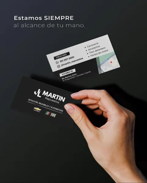 Post: Estamos siempre al alcance de tu mano, tarjeta comercial de JL Martín